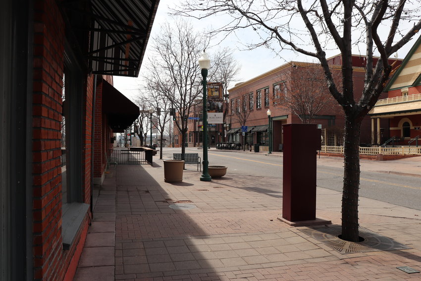 The scene on St. Patrick's Day in Olde Town Arvada, following a statewide ban of large public gatherings and the shutting of dine-in services.